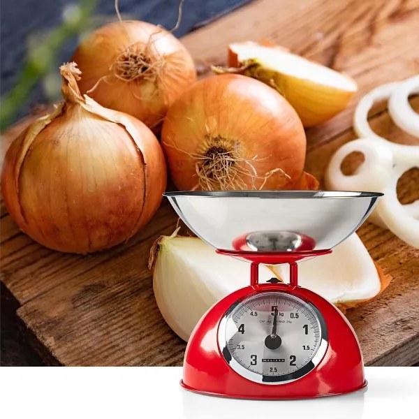 Melissa - cântar de bucătărie retro cu bol, roșu