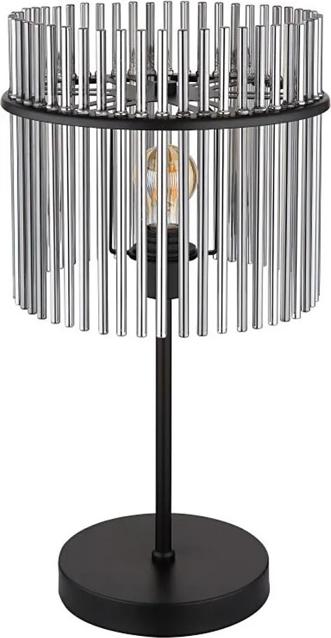 Globo 15698T1 - Lampă de masă GORLEY 1xE14/60W/230V Ø 30 cm neagră