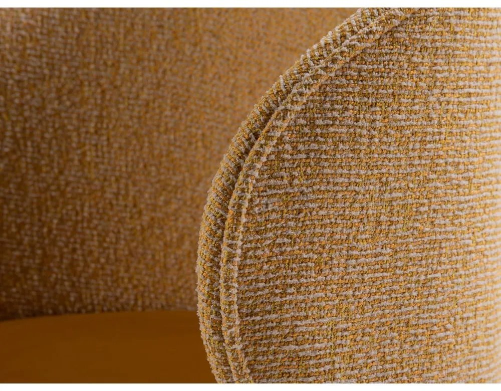 Fotoliu galben muștar cu tapițerie din catifea Inez – Micadoni