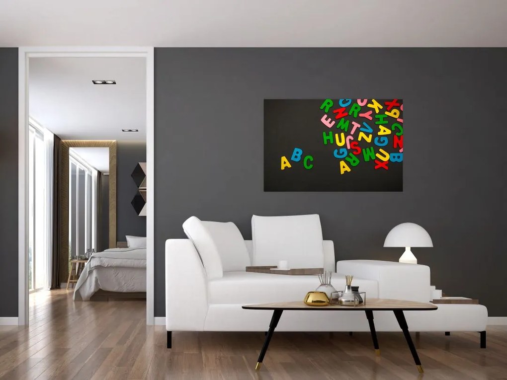 Tablou - litere colorate (90x60 cm)