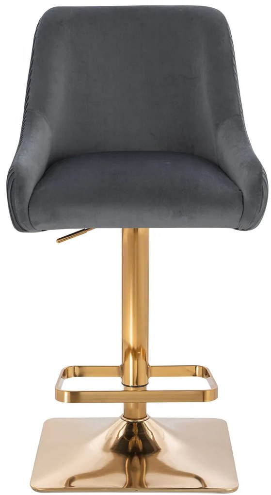 HR920KW Scaun Grafit din Catifea cu Bază Aurie