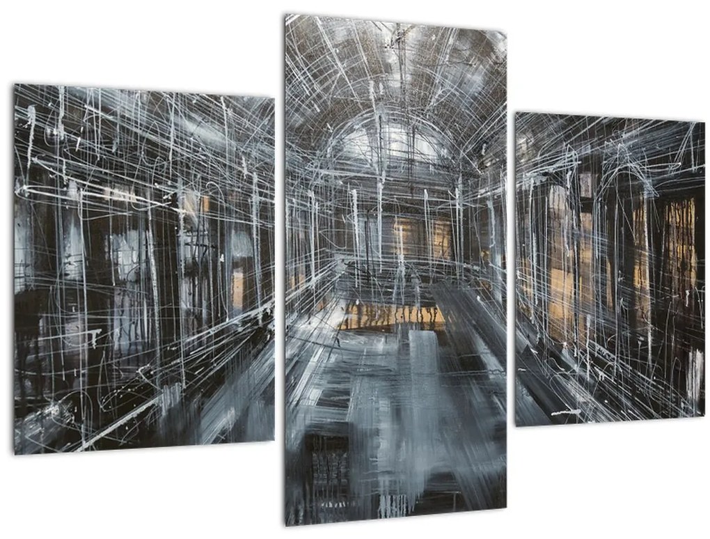 Tablou cu u interiorul clădirii vechi (90x60 cm)