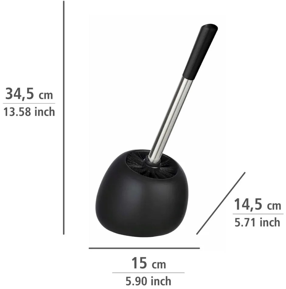 Perie de toaletă cu suport din ceramică Wenko Polaris, negru