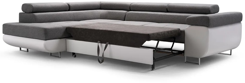 Supermobel Coltar extensibil ASTON, 273x70/85x203, sioux 1115/lux 32, colt pe dreapta