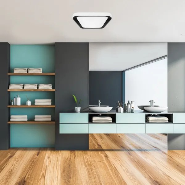 Plafonier LED QUADRO 66W 230V 3000-6000K alb-negru cu telecomandă