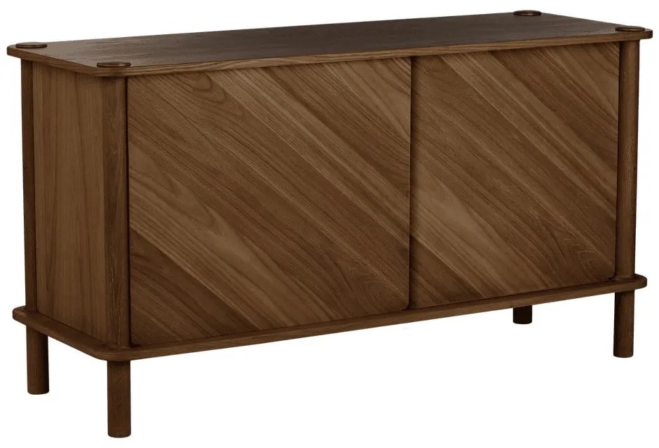 Comodă maro din lemn de stejar cu ușă glisantă 135x73,5x48 cm Italic – UMAGE