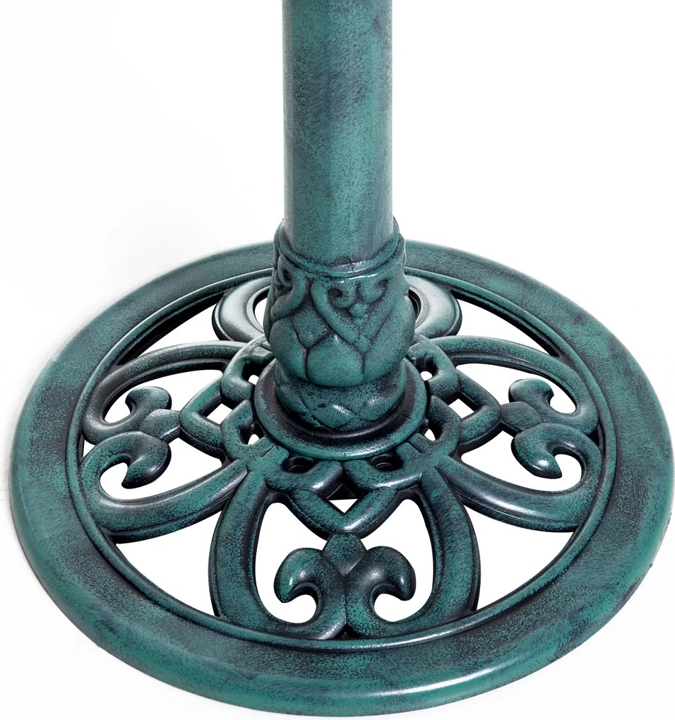 Outsunny Baie pentru Păsări de Grădină Exterior cu Design Floral și Finisaj Îmbătrânit, Ușoară și Rezistentă, Verde | Aosom Romania