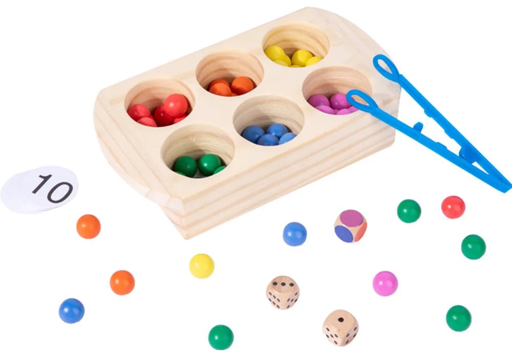 Culori, numere jucărie de dezvoltare Montessori din lemn