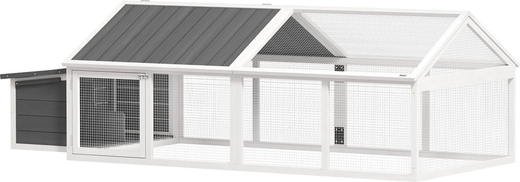 PawHut Coteț din Lemn pentru Găini cu Cuib și Acoperiș Rabatabil, pentru 4-8 Păsări | Aosom Romania