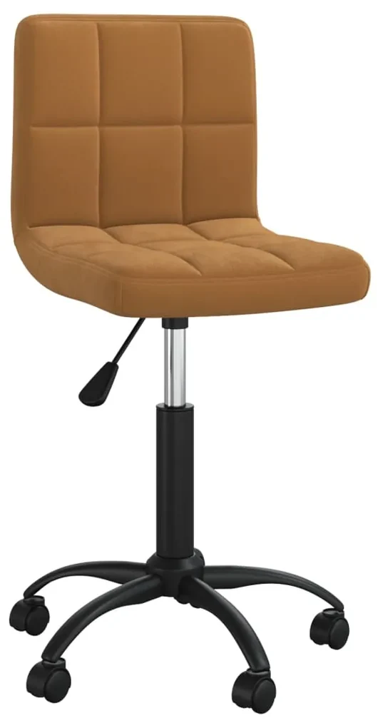 3087594 vidaXL Scaun de bucătărie pivotant, maro, catifea