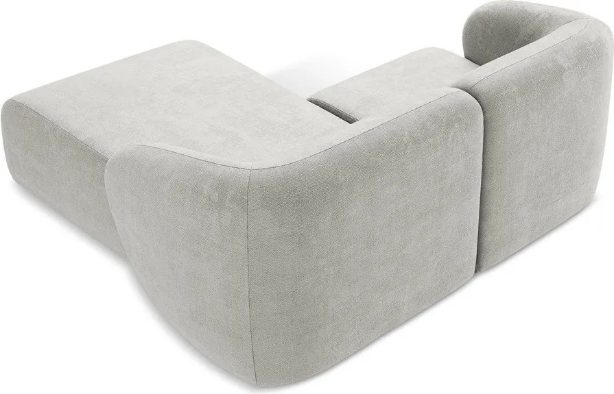 Colțar gri deschis cu tapițerie din chenille (cu colț pe partea dreaptă/cu șezlong) Lani – Makamii