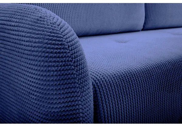 Canapea extensibilă tapițată CLOUDY, 3 locuri, albastră