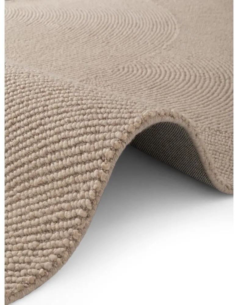 Covor bej țesut manual din lână 120x180 cm Eleni Light Beige – Hanse Home