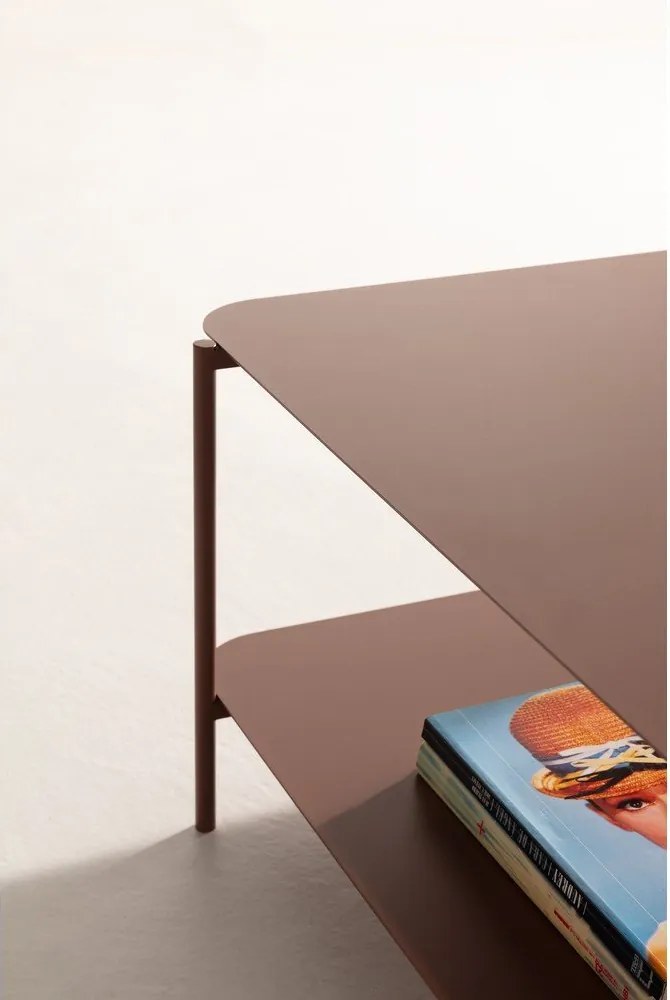 Măsuță de cafea teracotă din metal 58x90 cm Beatrix – MOME