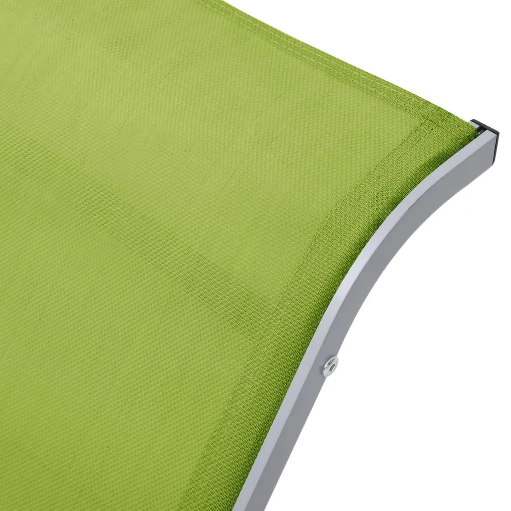 Sezlong, verde, textilena si aluminiu 1, Verde