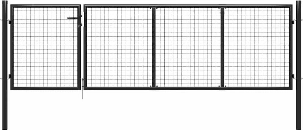 vidaXL Poartă de grădină din oțel 350x75 cm antracit