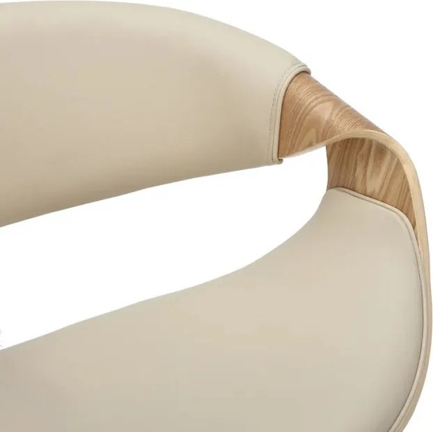 Scaun de bar pivotant ORGANIC stejar/ bej crem