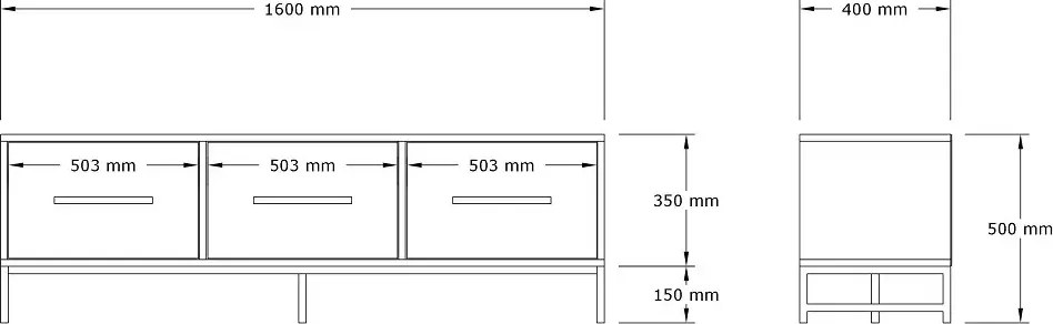 Comoda tv Melody pentru living culoare stejar 160 cm