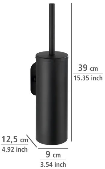 WENKO 24289100 - Perie WC TURBO-LOC OREA BLACK 9 x 39,5 cm inox/negru