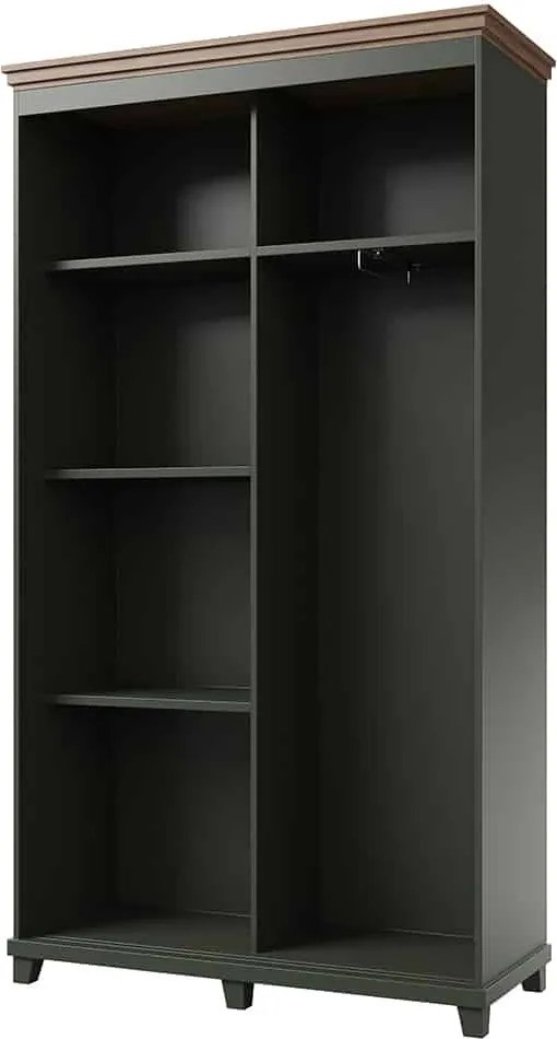 Dulap lemn masiv Jardon cu oglindă 120cm x 50cm x 216cm Grafit