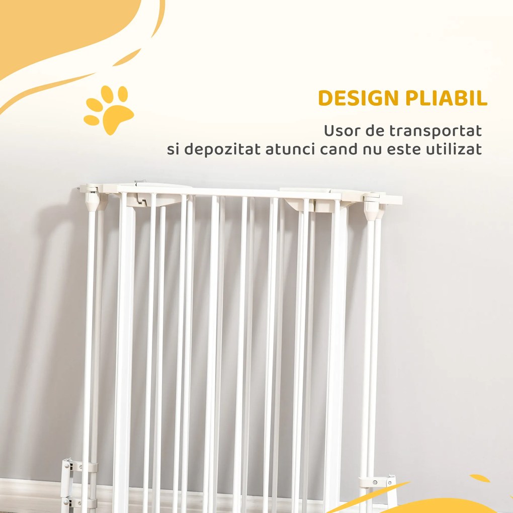 PawHut Gard Pliabil și Modular pentru Câini cu 3 Panouri Alb | Aosom Romania