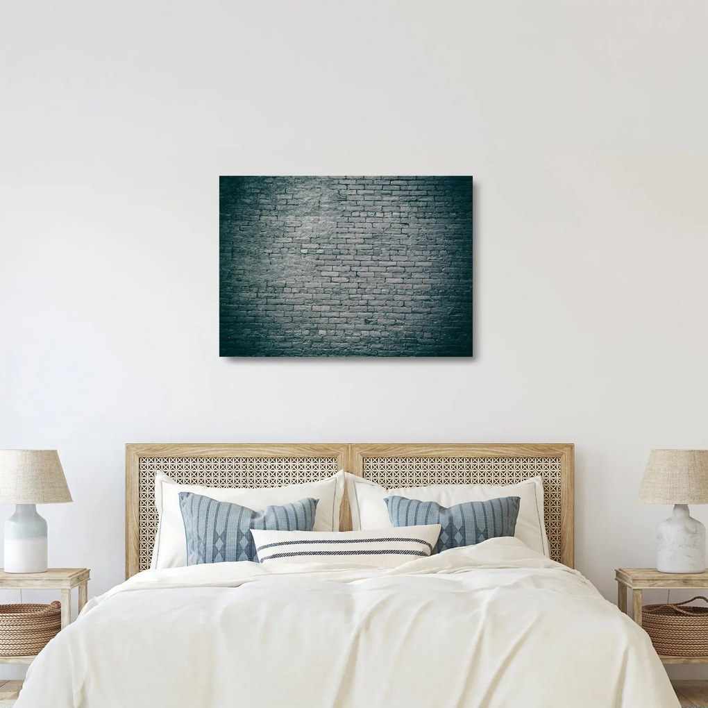 Tablou pe sticlă cu perete din cărămidă (70x50 cm)