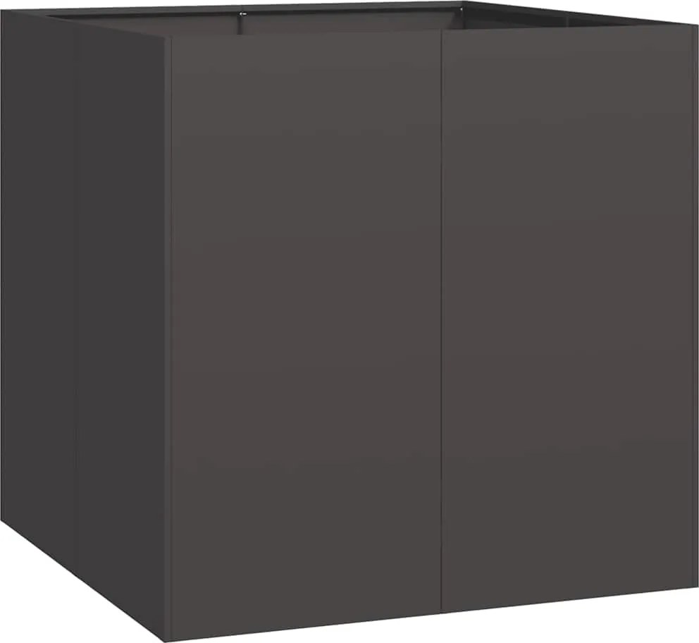 vidaXL Jardinieră, negru, 80x80x80 cm, oțel