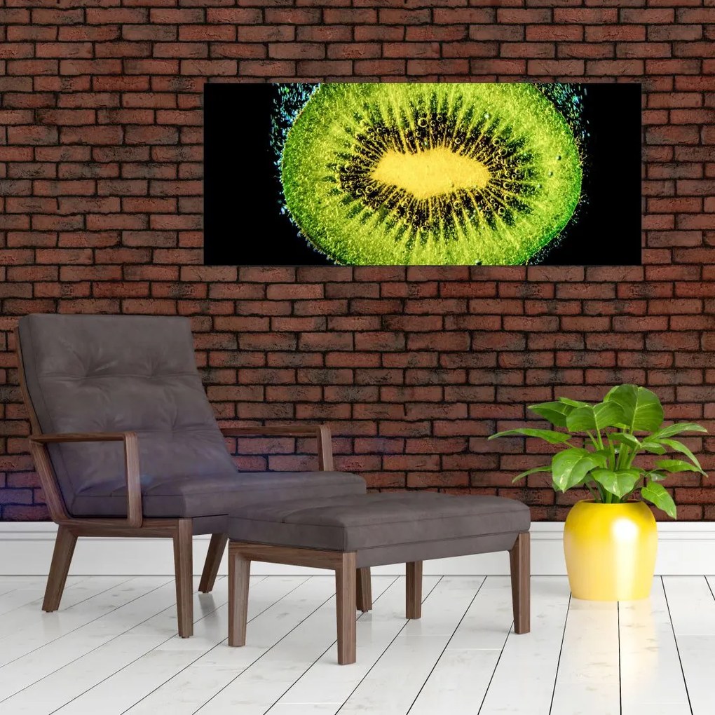 Tablou - detailu cu kiwi în apă (120x50 cm)