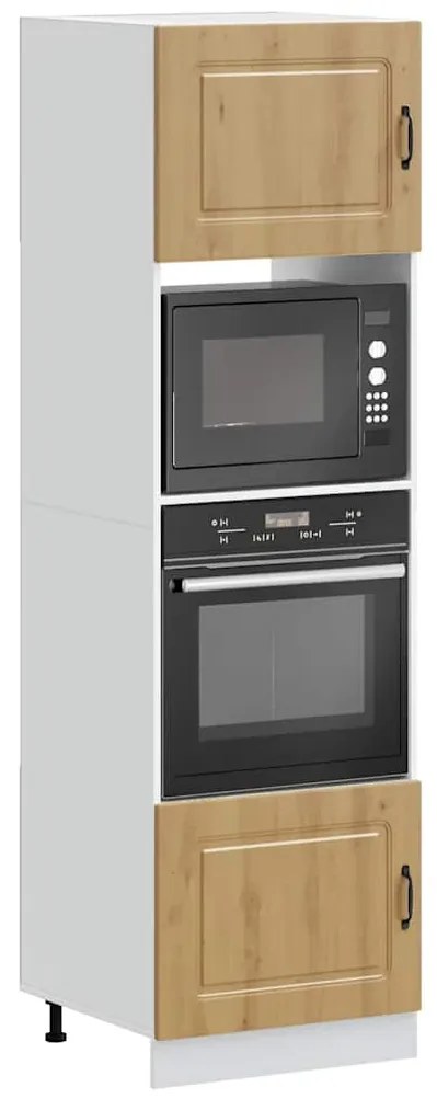vidaXL Dulap pentru cuptor 2 buc Lucca Stejar artizanal lemn prelucrat
