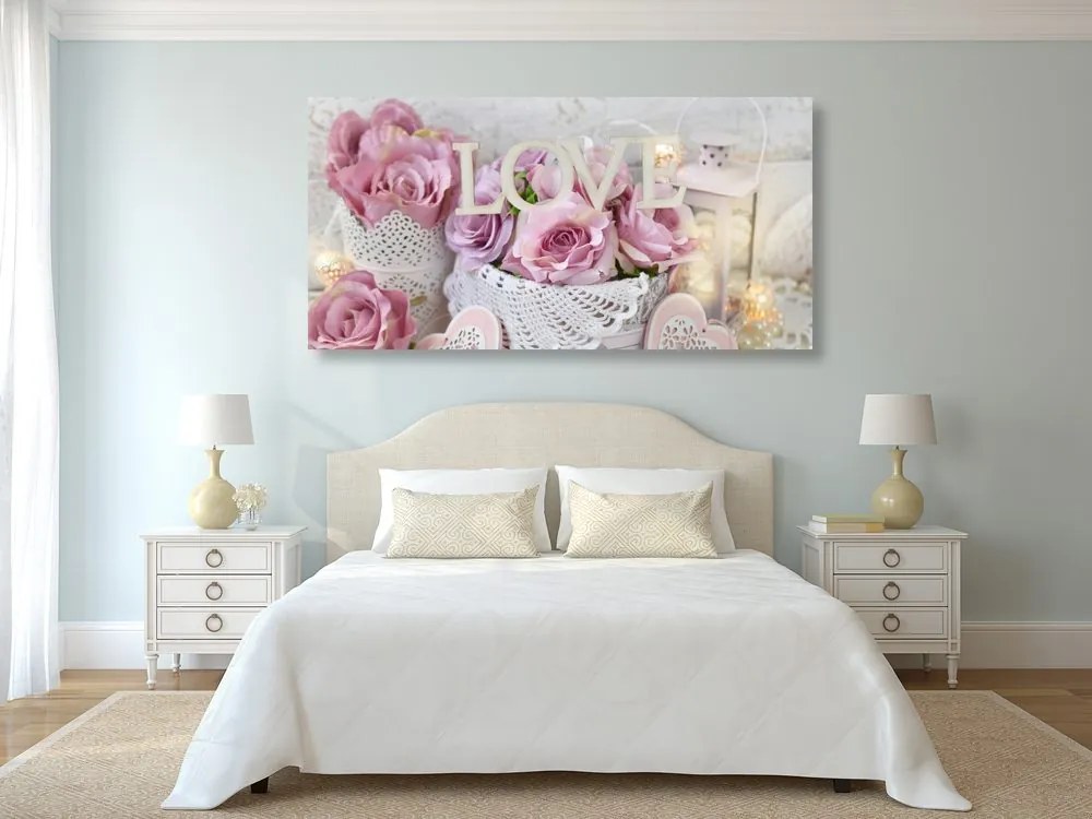 Tablou decor vintage cu inscripție Love
