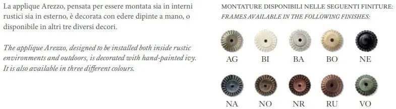 Aplica clasica pentru exterior realizata manual AREZZO