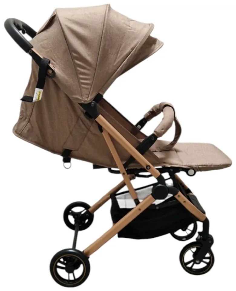 Carucior sport ultracompact pentru copii BABY CARE 311 Transformabil in troller, Spatar reglabil in 3 trepte, Pozitie somn, Bej Crem