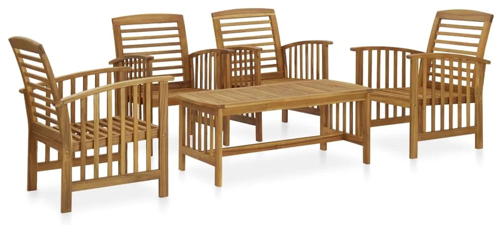 vidaXL Set mobilier de grădină, 5 piese, lemn masiv de acacia