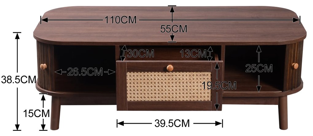 Măsuță de cafea din ratan, Culoare naturală | Aosom România