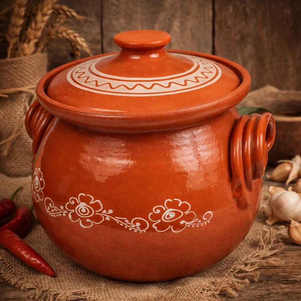 Oala din Lut Glazurata pentru Sarmale si Friptura