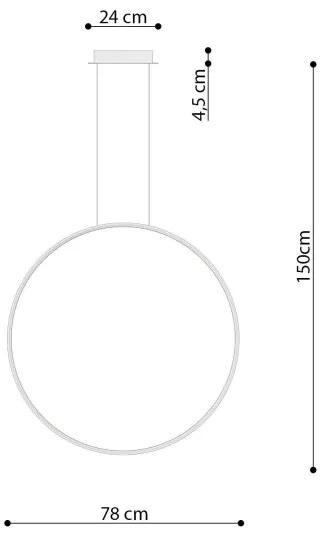 Lustră LED pe cablu RIO LED/50W/230V CRI90 3000K d. 78 cm auriu Thoro TH.175