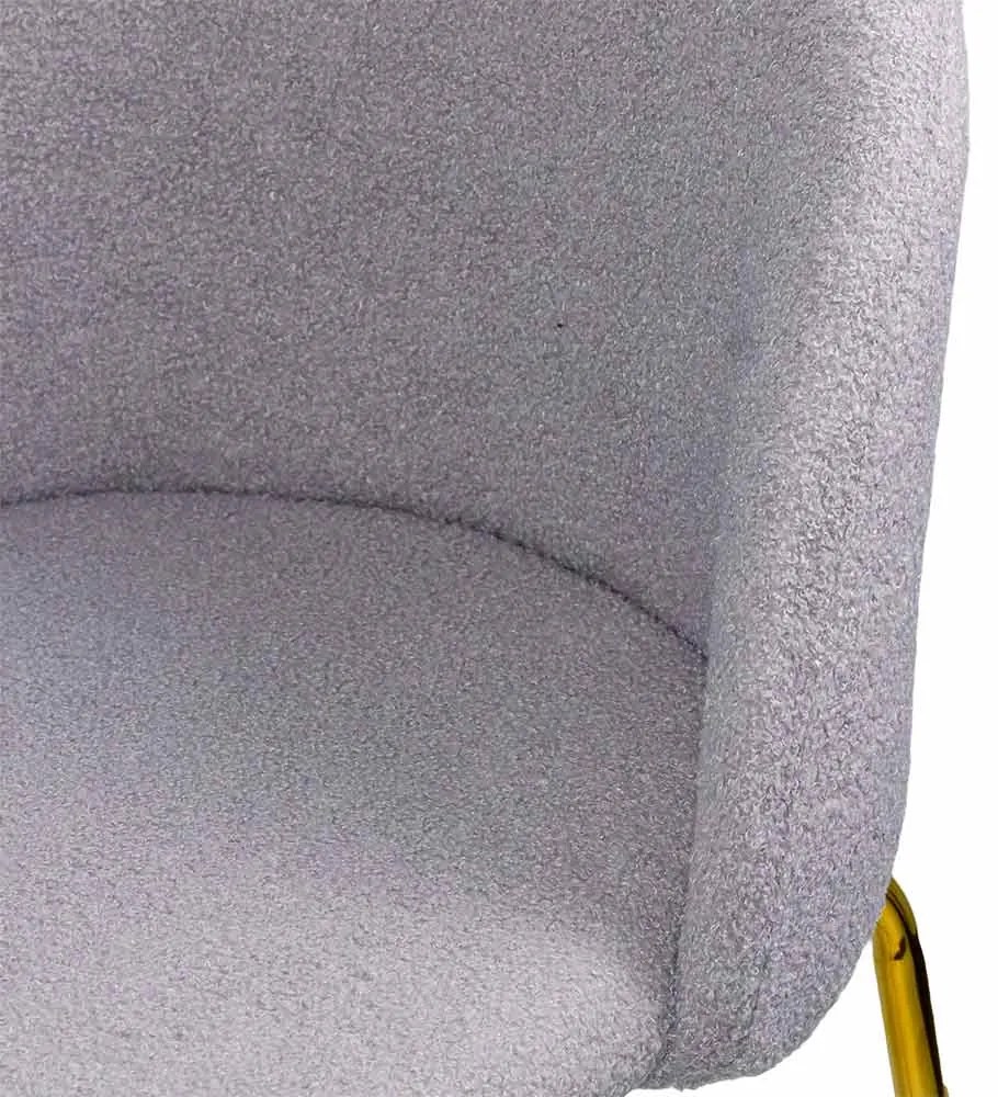 Scaun living gri din boucle cu picioare aurii BUC 284