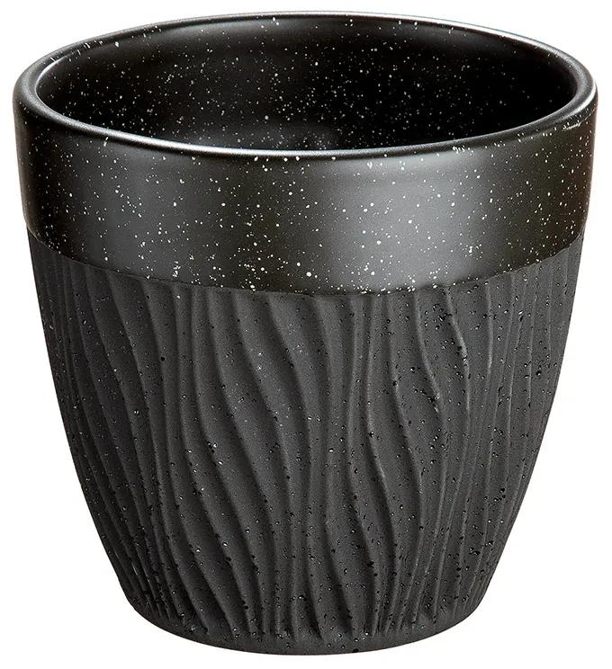 Ghiveci Sombre, ceramica, negru, 14x13x14 cm