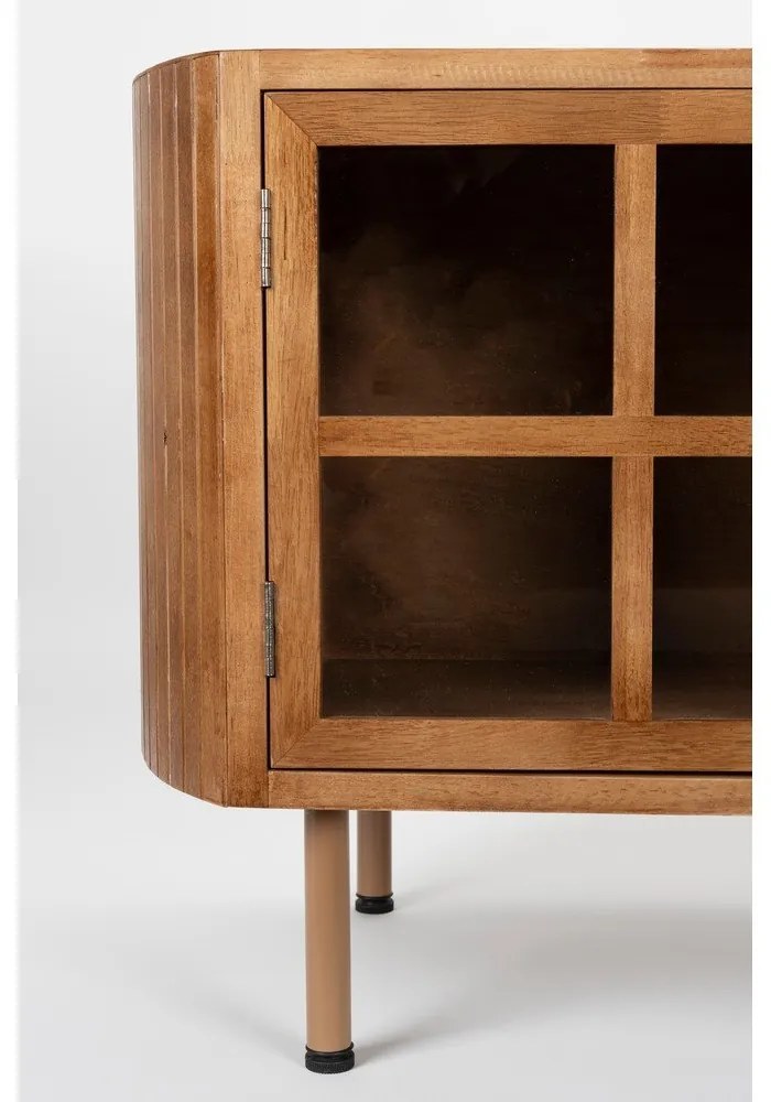 Comodă TV în culoare naturală din lemn de arbore de cauciuc 150x55x38 cm Yaz – White Label