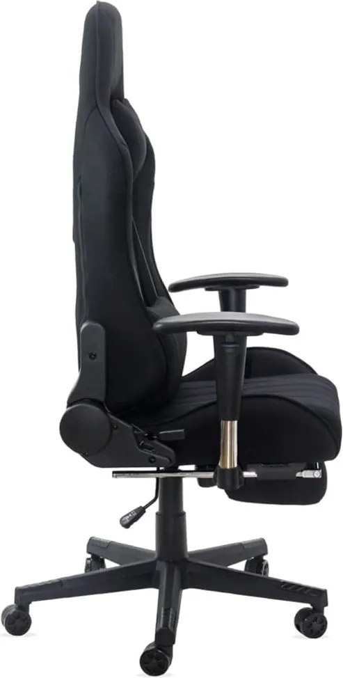 Scaun gaming negru din stofa, reglabil si modern OFF 296