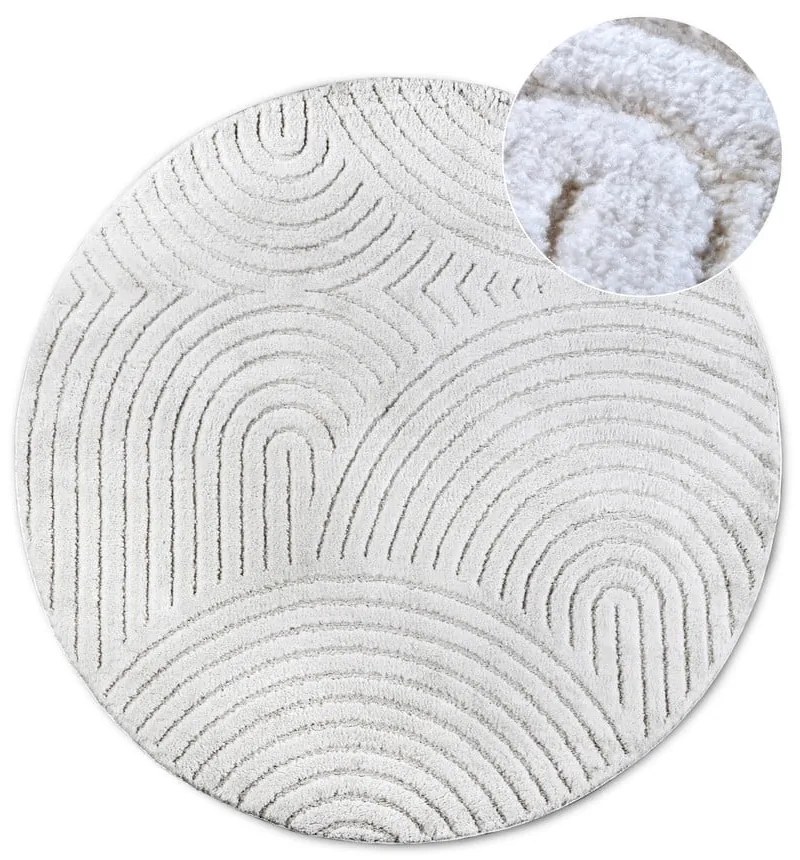 Covor alb rotund ø 200 cm Panglao New York White – Elle Decoration