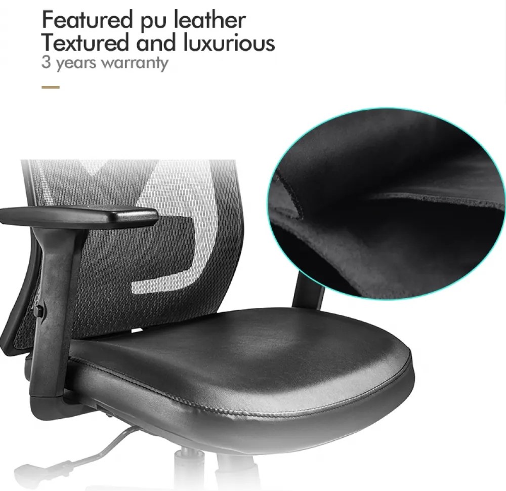 RESIGILAT-Scaun de birou ergonomic Mike-H sezut piele