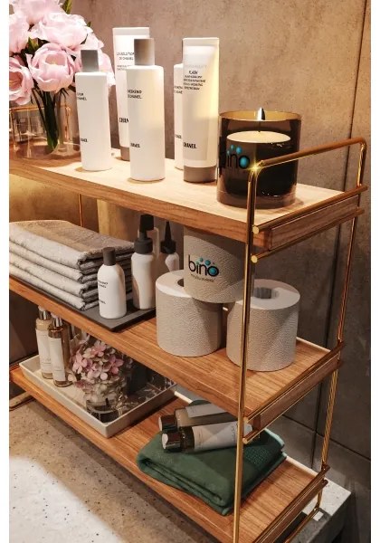 Organizator cu rafturi 45x40 cm auriu/maro