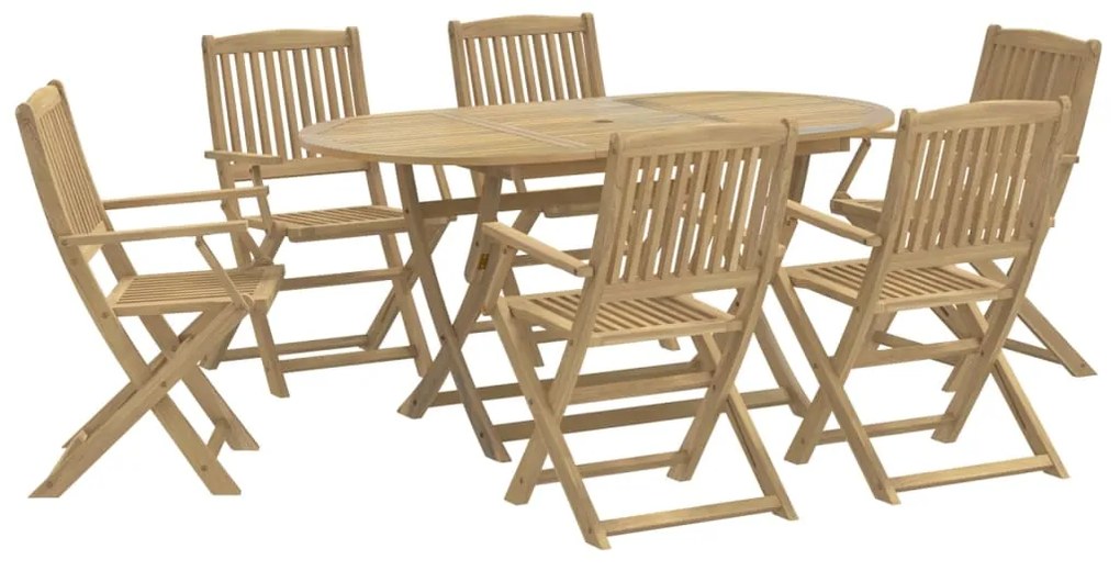 3214238 vidaXL Set mobilier de grădină, 7 piese, lemn masiv de acacia