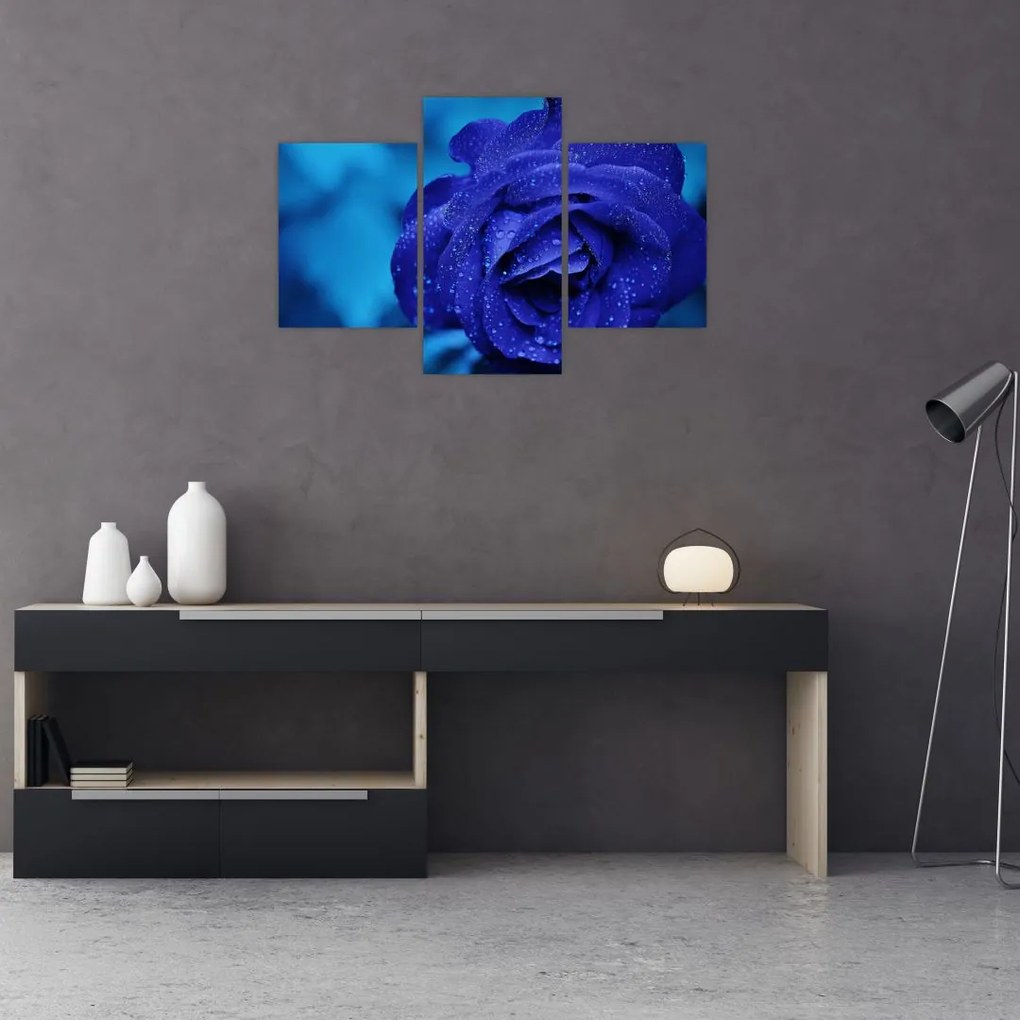 Tablou cu trandafir albastru (90x60 cm)