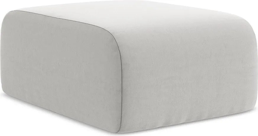 Taburet gri deschis cu tapițerie din catifea Lani – Makamii