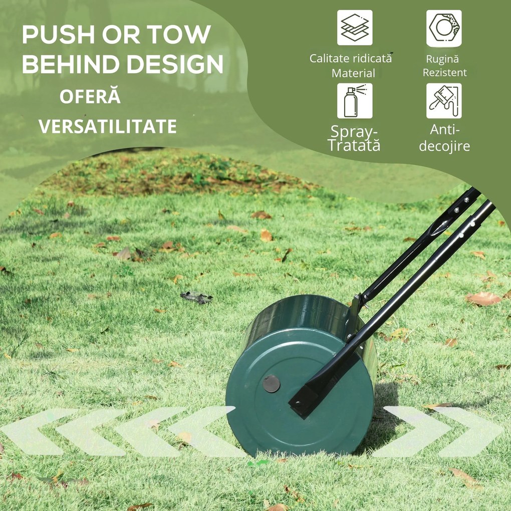 Outsunny Rolă de Grădină din Oțel de Înaltă Rezistență, Umplută cu Apă sau Nisip, 102x50x30 cm, Verde | Aosom Romania