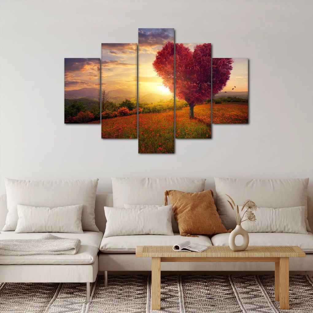 Tablou cu copaci în forma de inimă (150x105 cm)