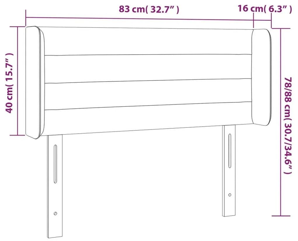 Tablie de pat cu aripioare gri deschis 83x16x78 88 cm catifea 1, Gri deschis, 83 x 16 x 78 88 cm