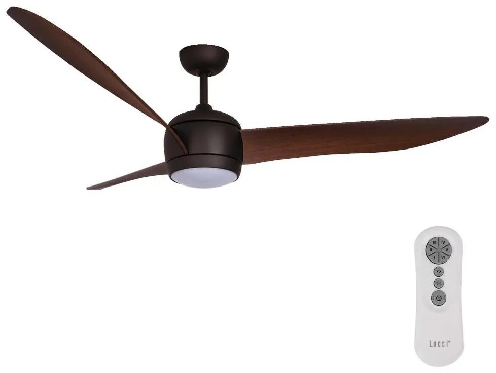 Ventilator LED de tavan Lucci air 512912 AIRFUSION NORDIC LED/20W/230V bronz + telecomandă